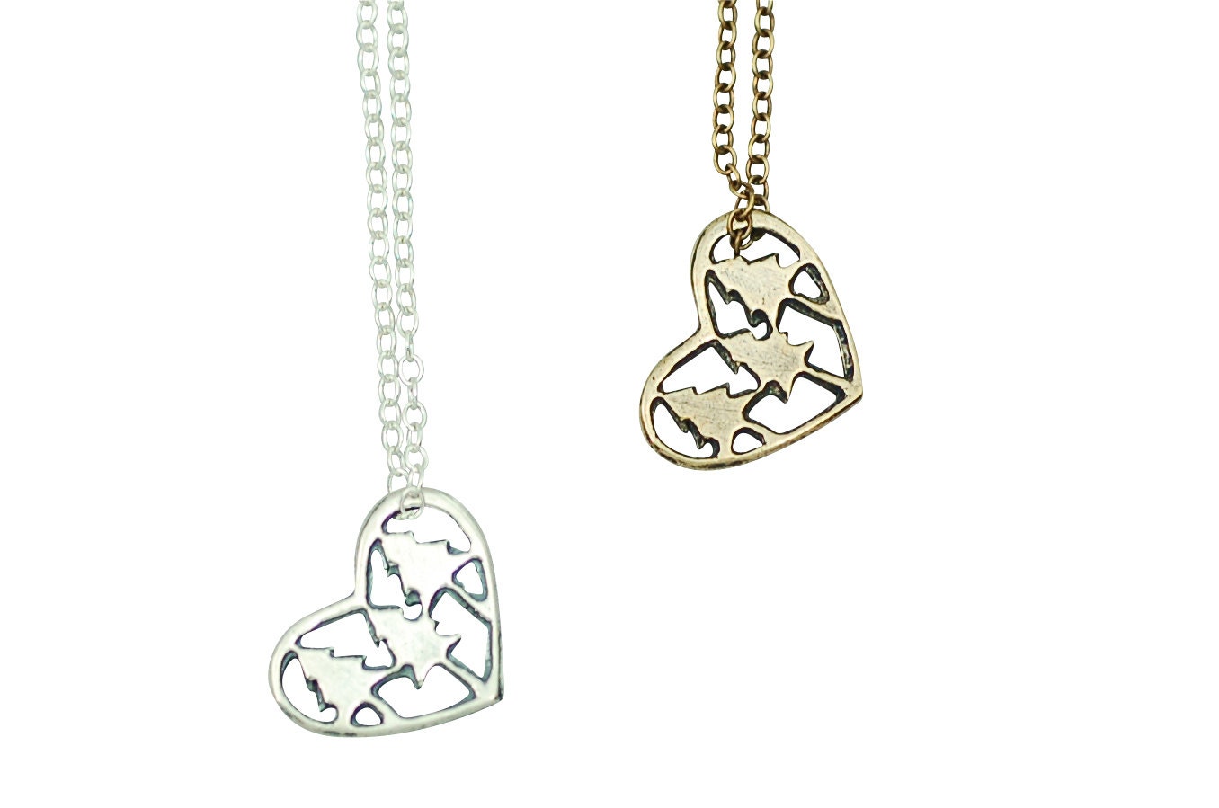 Herz Halskette, Baum Kleine Wald Natur Inspirierter Schmuck von TranquillaStudio