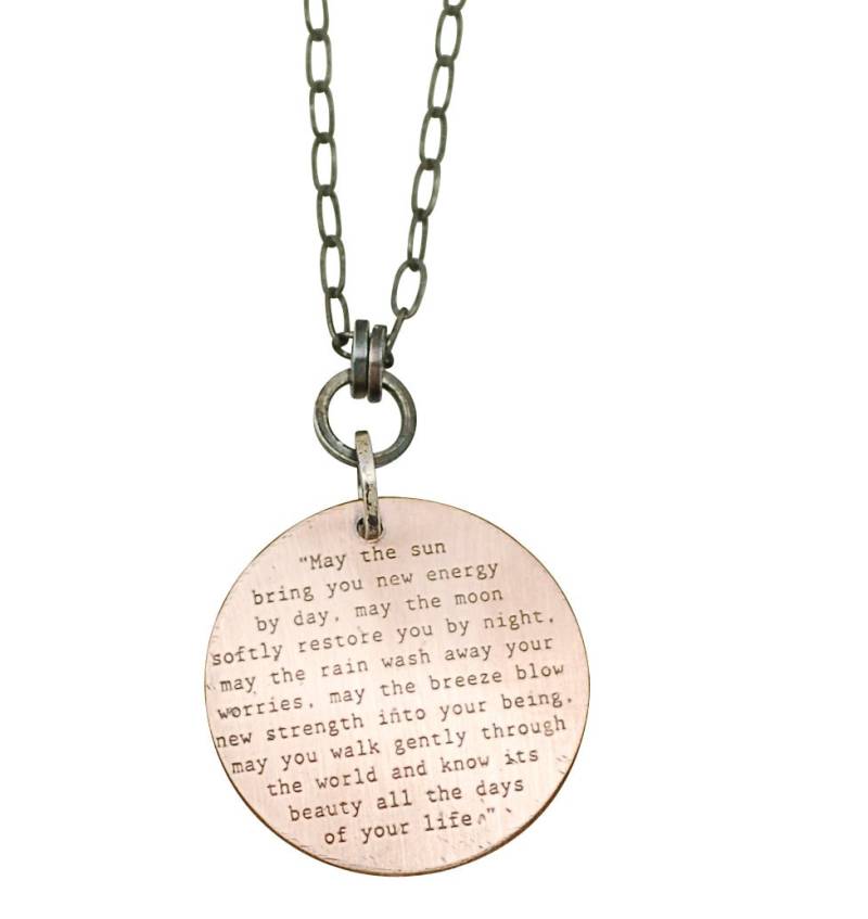 Hochzeitssegen-Anhänger, Hochzeitssegen-Halskette, Natursegen, Winziger Segen, Naturgebets-Halskette von TranquillaStudio