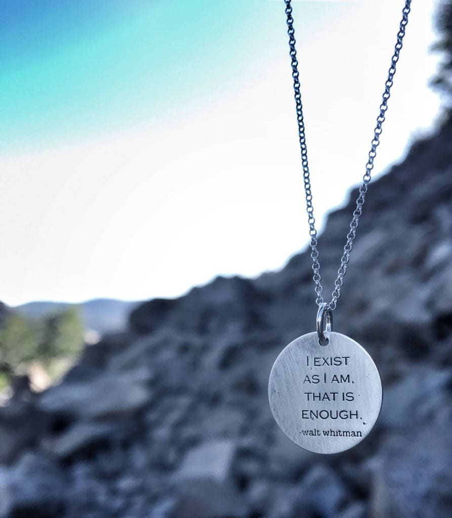 I Exist As Am That Is Enough, Walt Whitman Halskette, Selbsthilfe Schmuck, Therapie Gute Worte, Inspiration, Motivation, Poesie Schmuck von TranquillaStudio