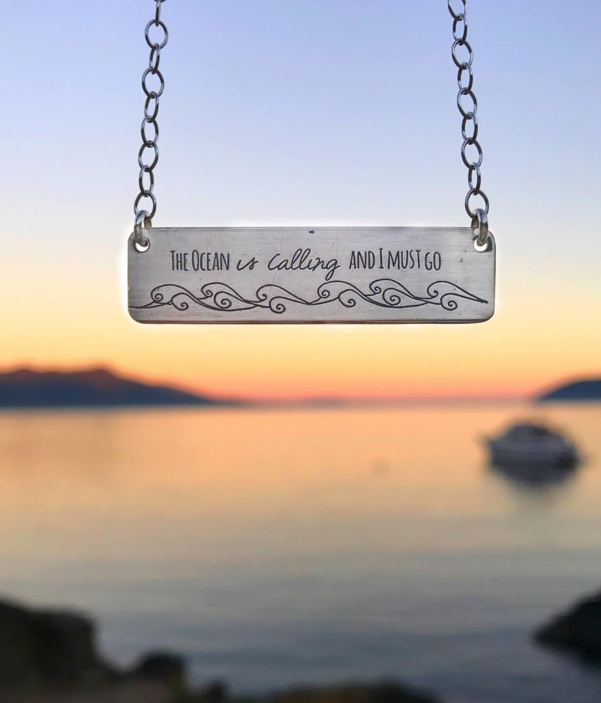 Ozean Ruft Schmuck, Anhänger, Silber Kette von TranquillaStudio