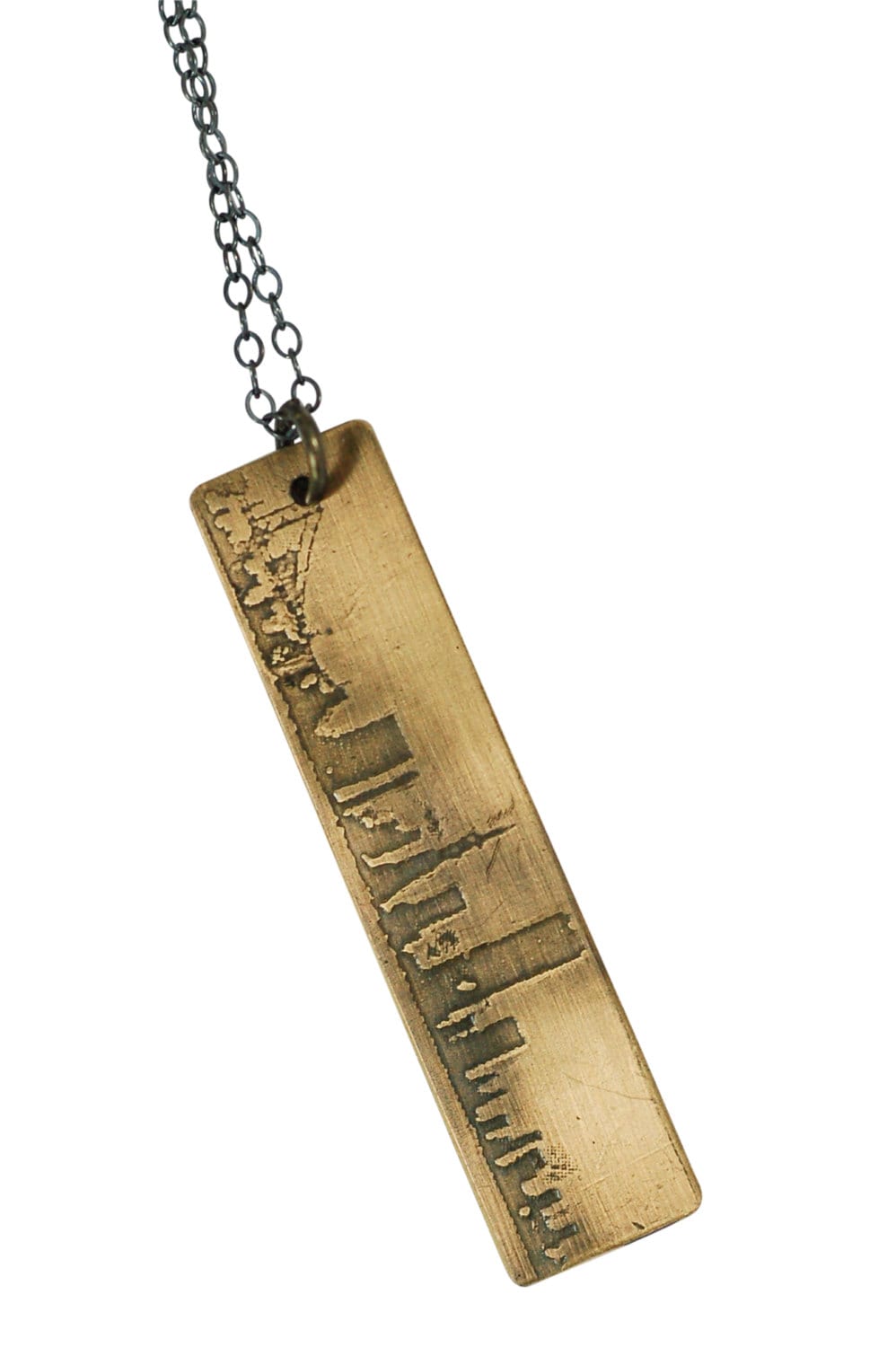 San Francisco City Skyline Messing Anhänger von TranquillaStudio