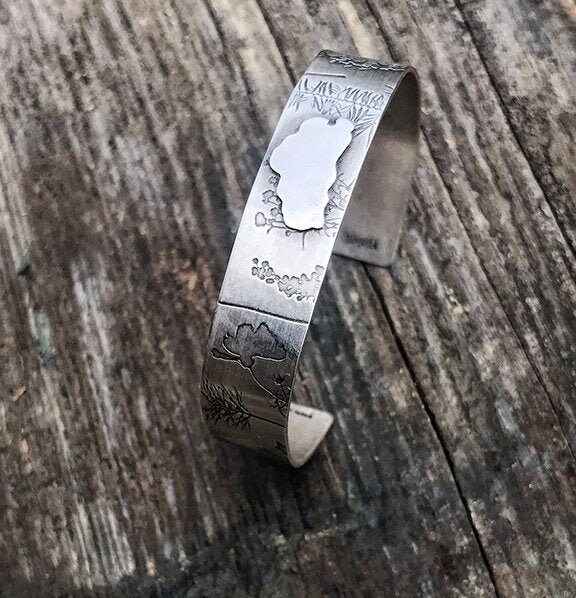 Tahoe Blumenarmband, Wildblumen Manschette, Armband, Schmuck, Naturliebhaber von TranquillaStudio