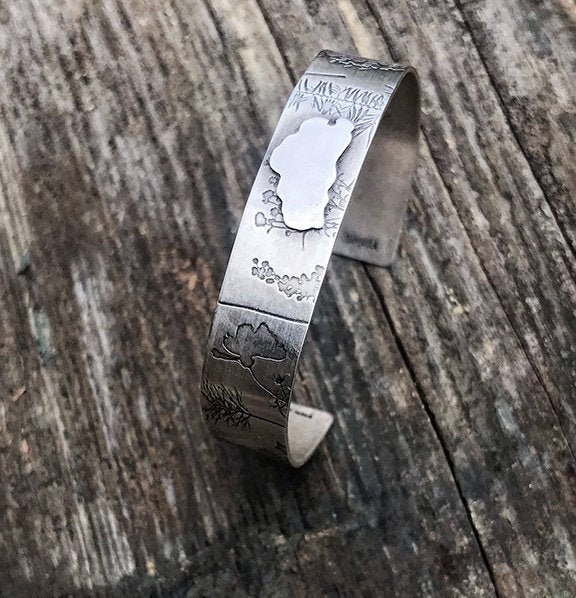 Tahoe Blumenarmband, Wildblumen Manschette, Armband, Schmuck, Naturliebhaber von TranquillaStudio