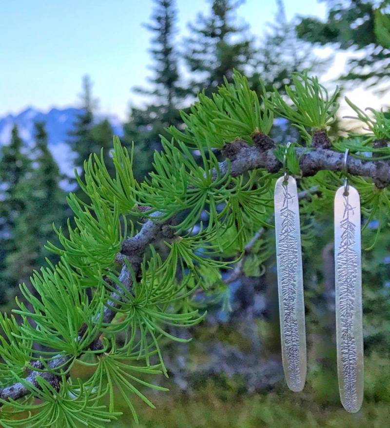 Tanne Zweig Ohrringe, Silber-Tanne Berge, Wald, Berg-Schmuck, Wald Schmuck, Naturschmuck von TranquillaStudio