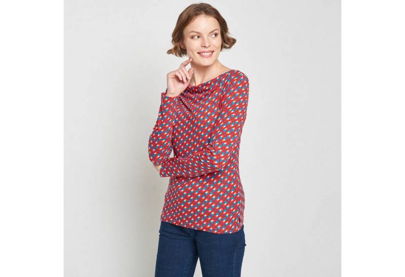 Tranquillo Langarmshirt Langarmshirt Vintage Alternativ Rot Print Biobaumwolle 36 S von Tranquillo