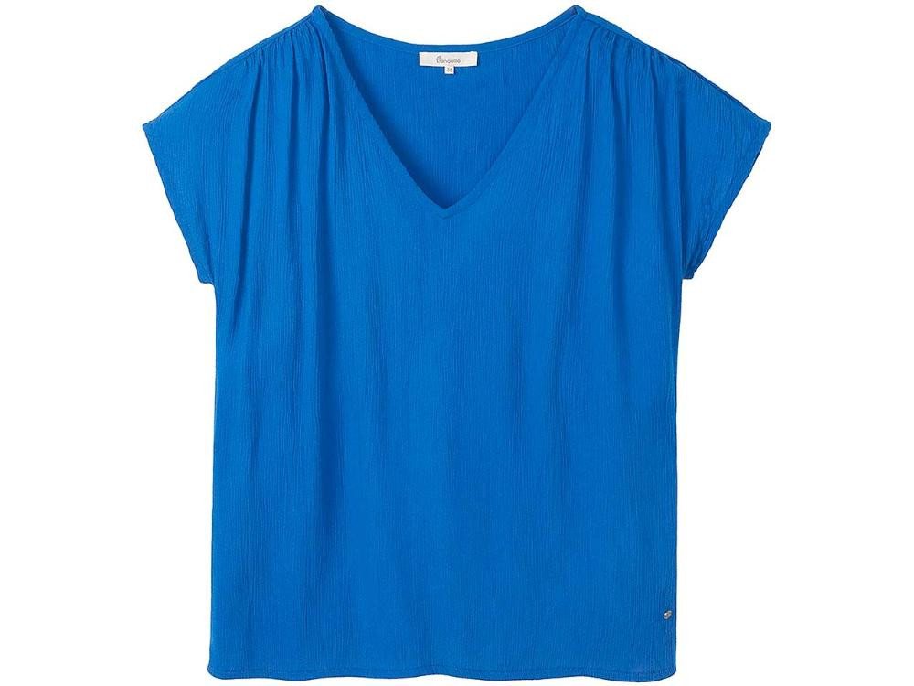 Tranquillo T-Shirt tranquillo Damen-T-Shirt mit dezenten Raffungen von Tranquillo