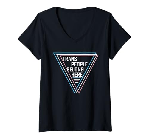 Damen Transsexuelle gehören Transgender LGBTQ Trans Right Lustig Schwul T-Shirt mit V-Ausschnitt Damen Transsexuelle gehören Transgender LGBTQ Trans Right Lustig Schwul T-Shirt mit V-Ausschnitt von Trans People Belong Transgender LGBTQ Trans Right