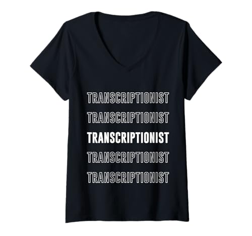 Damen Transkriptionist T-Shirt mit V-Ausschnitt Damen Transkriptionist T-Shirt mit V-Ausschnitt von Transcriptionist Apparel