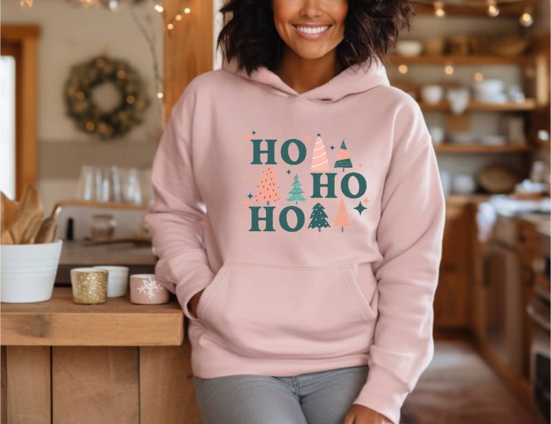 Bügelbild Weihnachten Hohoho | Sweatshirt Damen Hoodie Pullover Weihnachtspulli von TransferExperience