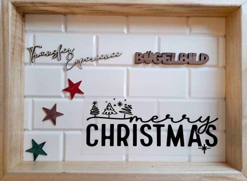 Bügelbild Weihnachten Merry Christmas | Weihnachtlicher Pullover Weihnachtliches Kissen Weihnachtsgeschenk Applikation von TransferExperience