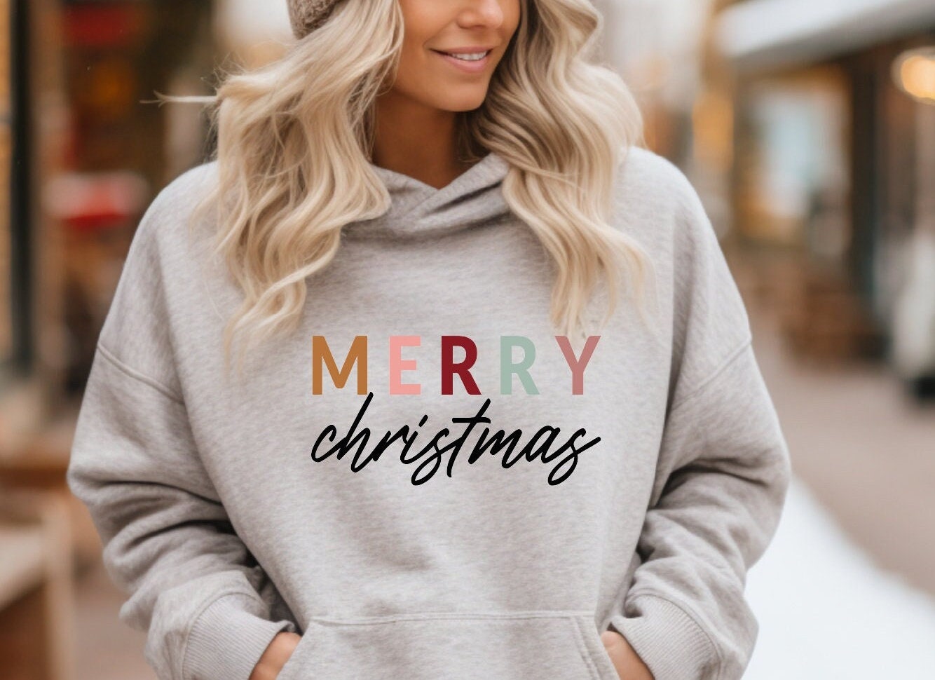 Bügelbild Weihnachten Merry Christmas | Weihnachtspullover Kissen Weihnachtsgeschenk Applikation Outfit von TransferExperience
