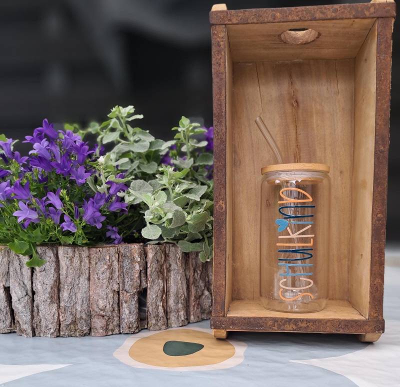 Geschenk Zur Einschulung | Trinkglas Mit Deckel Und Glasstrohhalm Grundschule 1. Klasse Schulkind von TransferExperience