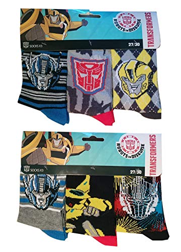 Transformer Transformers Robots in Disguise Kinder Socken Strümpfe mit den Autobots Bumblebee, Optimus Prime Logo, im 6er Set für Jungen (23/26) von Transformer