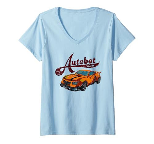 Damen Transformers Bumblebee Auto Autobot T-Shirt mit V-Ausschnitt von Transformers