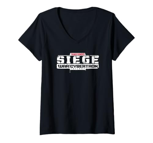 Damen Transformers Siege War for Cybertron Trilogy Distressed Logo T-Shirt mit V-Ausschnitt von Transformers