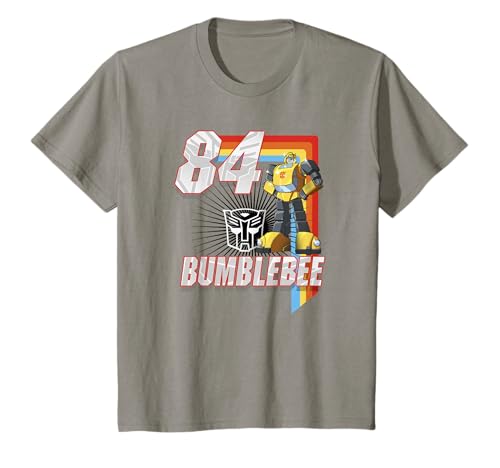 Kinder Transformers Bumblebee 1984 Autobot Retro Rainbow Stripe T-Shirt von Transformers