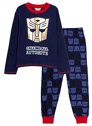 TRANSFORMERS Schlafanzug für Jungen, Optimus Prime, volle Länge, Pyjama-Set Gr. 3-4 Jahre, navy von Transformers