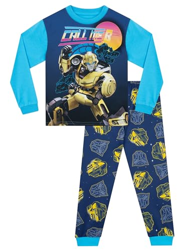 Transformers Bumblebee Schlafanzug Jungen | Autobot Schlafanzüge Für Jungen | Bumblebee Kinder Pyjama | Blau 104 von Transformers