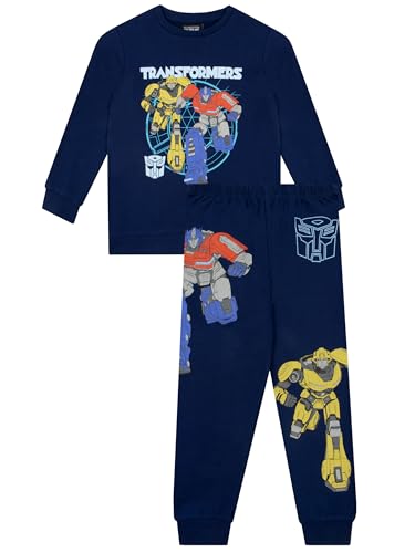 Transformers Kinder-Pullover Und Jogginghose | Optimus Prime Zweiteiler Outfit Set | Blau 128 von Transformers
