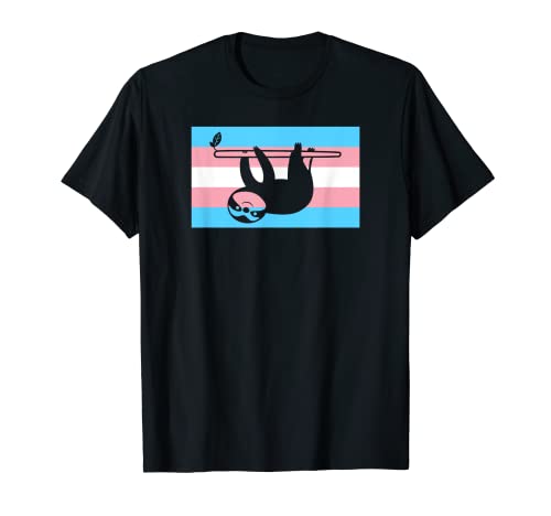 Niedliche Baby Faultier Liebhaber Transgender Pride Flag Stuff Trans T-Shirt von Transgender Pride Accessories and Trans Essentials