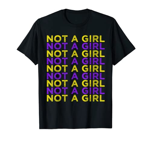 Nicht binäres Shirt Nicht binäre Flagge Nicht ein Mädchen Nicht binäre Kleidung T-Shirt Nicht binäres Shirt Nicht binäre Flagge Nicht ein Mädchen Nicht binäre Kleidung T-Shirt von Transgender Stuff Nonbinary Flag Non Binary Shirts