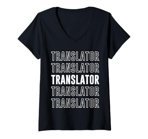 Damen Übersetzer T-Shirt mit V-Ausschnitt Damen Übersetzer T-Shirt mit V-Ausschnitt von Translator Apparel