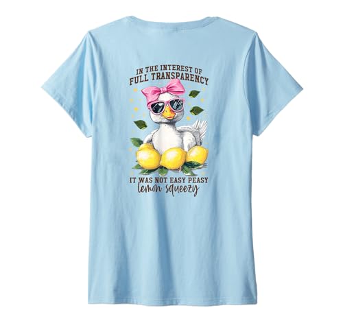 Damen Im Interesse der vollen Zitronentransparenz Squeezy Duck Back T-Shirt mit V-Ausschnitt Damen Im Interesse der vollen Zitronentransparenz Squeezy Duck Back T-Shirt mit V-Ausschnitt von Transparent Apparel