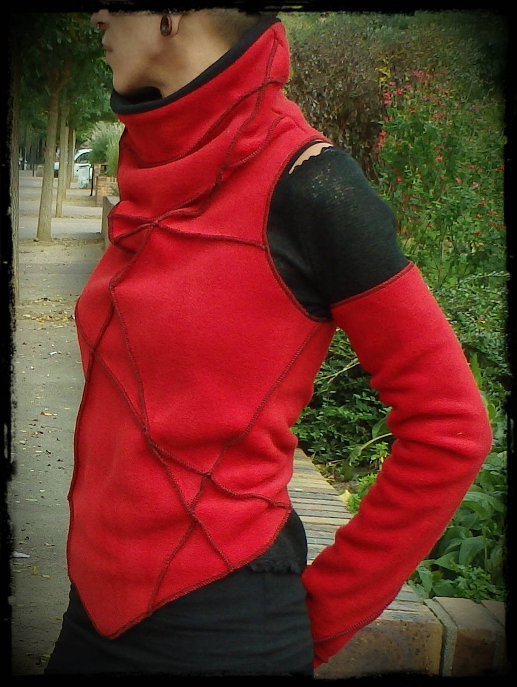 Fleece Pullover , Top Kobold Spitze Auf Der Rückseite Gebunden Hoch Festival Trance Ozora Goa Schulter Ohne, Hand Fleece Pullover , Top Kobold Spitze Auf Der Rückseite Gebunden Hoch Festival Trance Ozora Goa Schulter Ohne, Hand von TranxnHealingFactory
