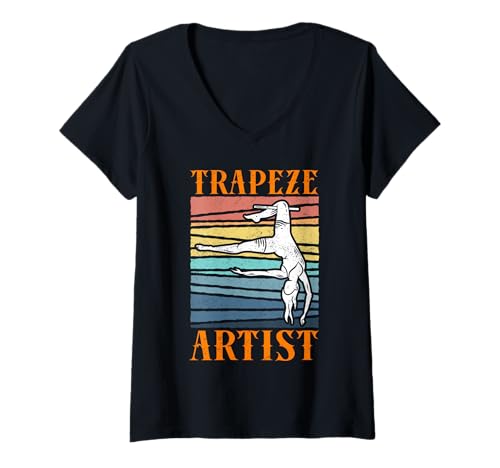 Damen Zirkuskostüme und Trapezkünstler Kostüm T-Shirt mit V-Ausschnitt Damen Zirkuskostüme und Trapezkünstler Kostüm T-Shirt mit V-Ausschnitt von Trapeze Costume Women & Circus Tee´s