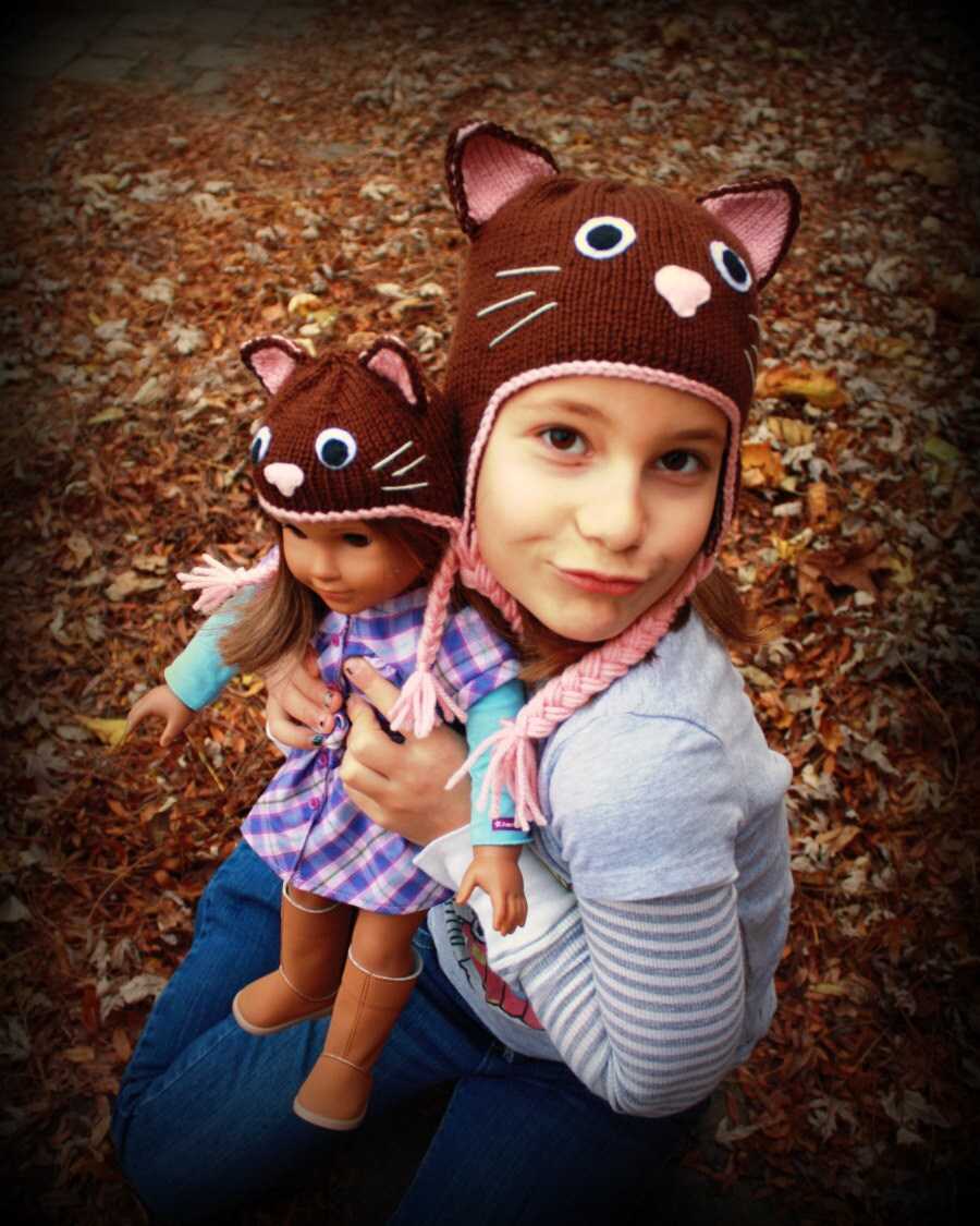 Hippes Katzenkind Und 18-Zoll-Puppe Kitty-Hut Set Hippes Katzenkind Und 18-Zoll-Puppe Kitty-Hut Set von TrappingsandTrinkets