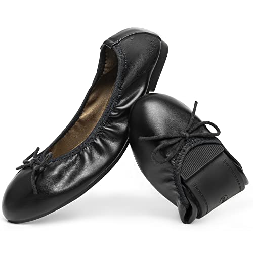 Trary Damen Ballerinas mit Schleife, Schwarz, 38 EU von Trary