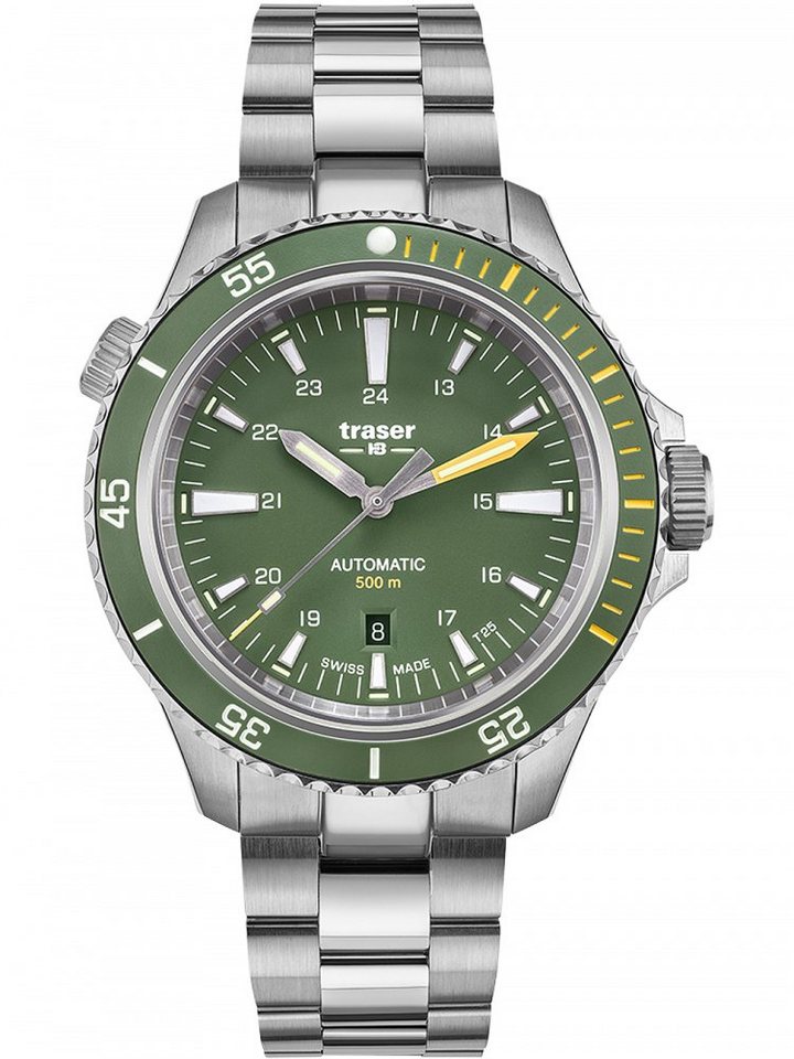 Traser Automatikuhr Traser H3 110325 P67 Diver Automatik Green Special Set 46mm 50ATM von Traser