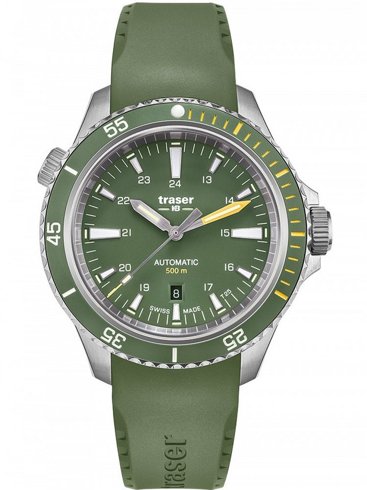 Traser Automatikuhr Traser H3 110327 P67 Diver Automatik Green 46mm 50ATM von Traser