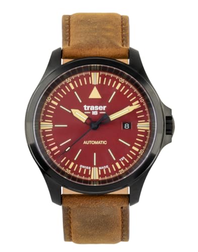 Traser H3 P67 Officer Automatik Herrenuhr Braun/Dunkelrot 110758 von Traser