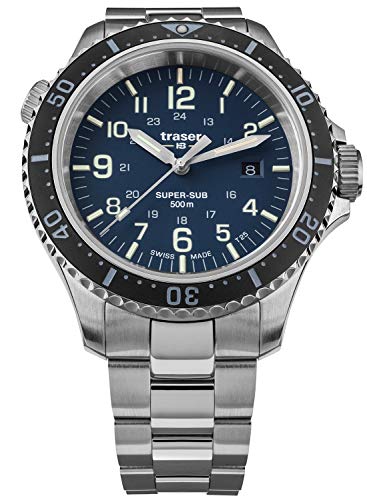 Traser Herren Analog Quarz Uhr mit Edelstahl Armband 109373 von Traser