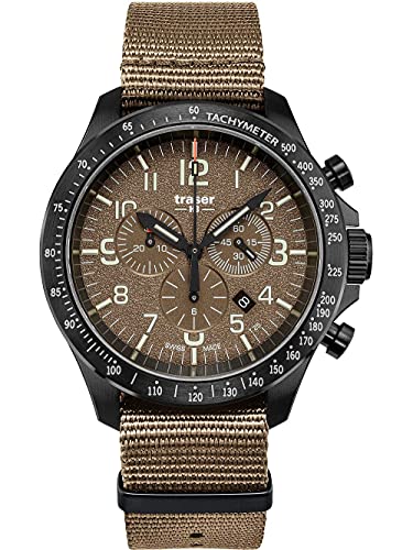Traser Herren Analog Quarz Uhr mit Textil Armband 109459 von Traser