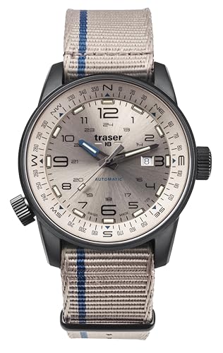 Traser Herren Analog Schweizer Automatikwerk Uhr mit Textil Armband 110454 von Traser