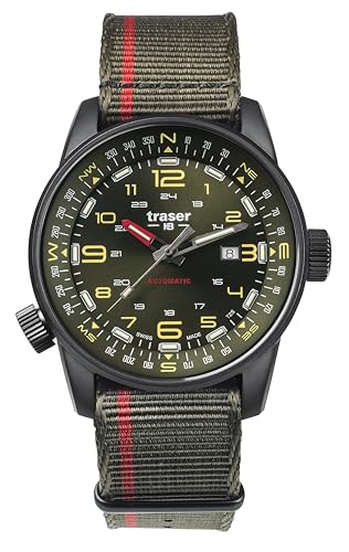 Traser Herren Analog Schweizer Automatikwerk Uhr mit Textil Armband 110456 von Traser