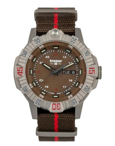 Traser Herren Analog Schweizer Quarzwerk Uhr mit Textil Armband 110669 von Traser