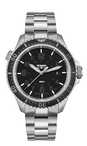 Traser Herren Analog Quarz Uhr mit Edelstahl Armband 109378 von Traser