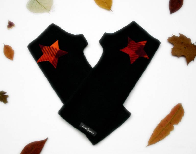 Fleece Handstulpen Mit/Ohne Stern Oder Kronen Applikation Mit Daumenloch Handmade Berlin von TrashBerlin