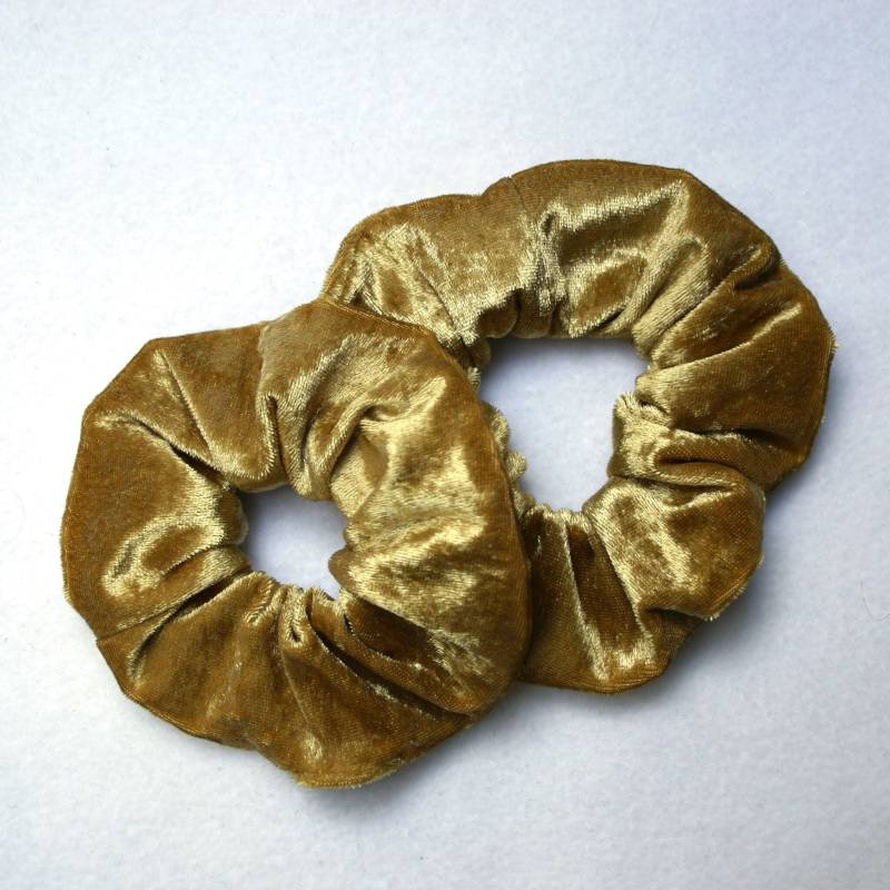 Samt-Scrunchie Gold-Schwarz-Bordeaux S-M-L Oder Als Set Handmade Berlin von TrashBerlin
