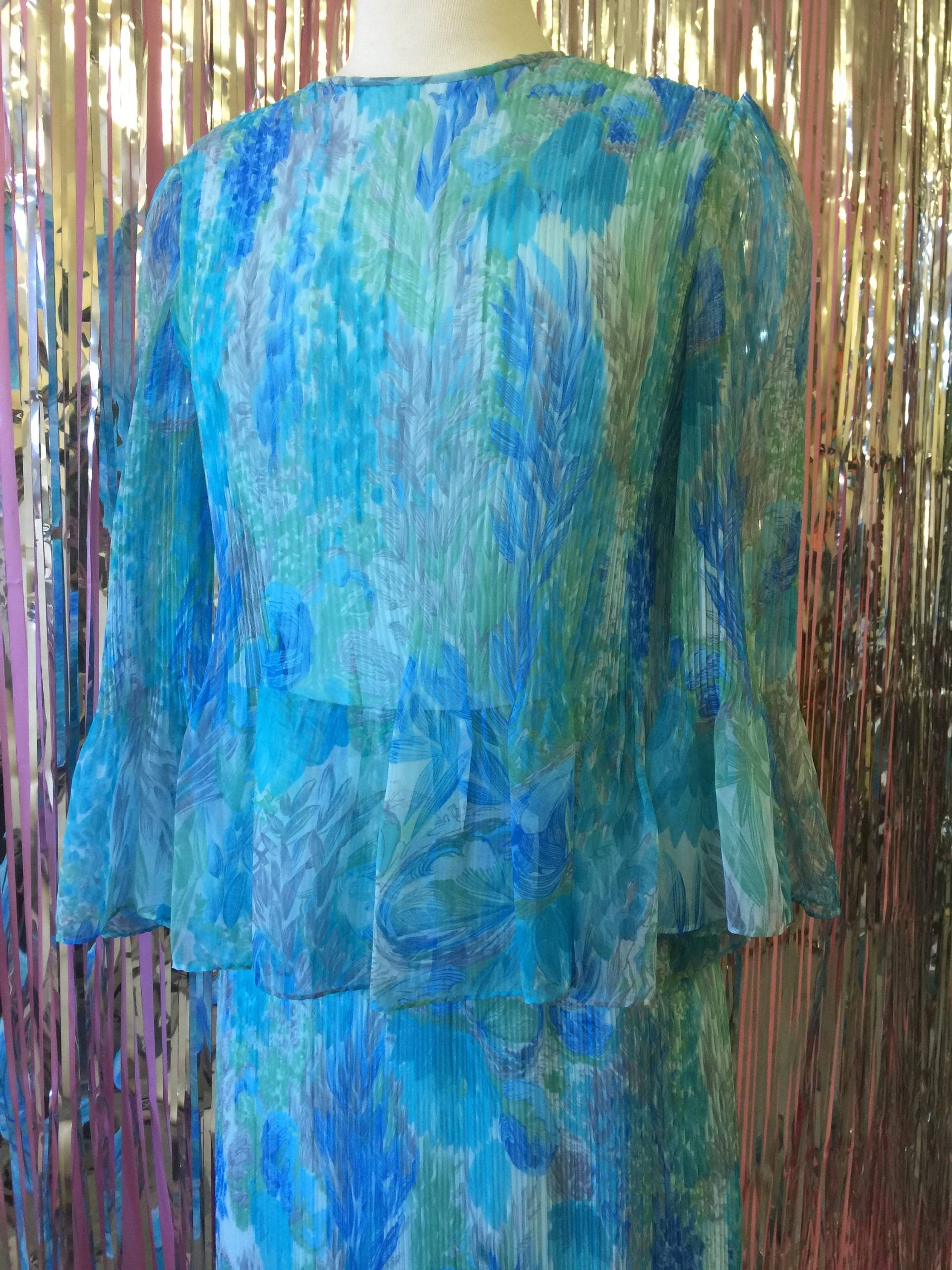 Langes Blaues 70Er Jahre Kleid Langes Blaues 70Er Jahre Kleid von TrashbyrdVintage