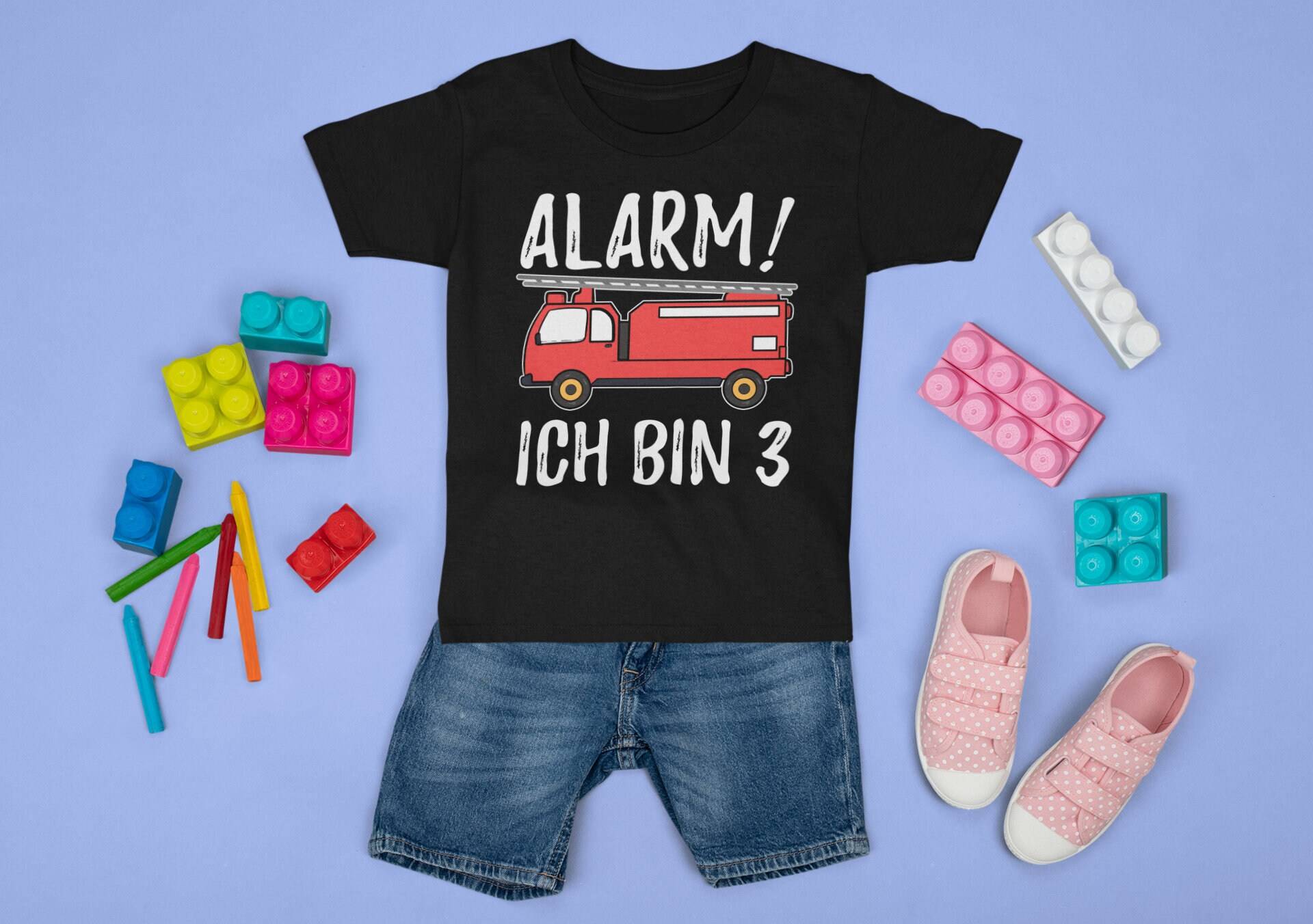 Alarm Ich Bin 3 Feuerwehr Geburtstag - Kinder T-Shirt von TrashpandaInternet