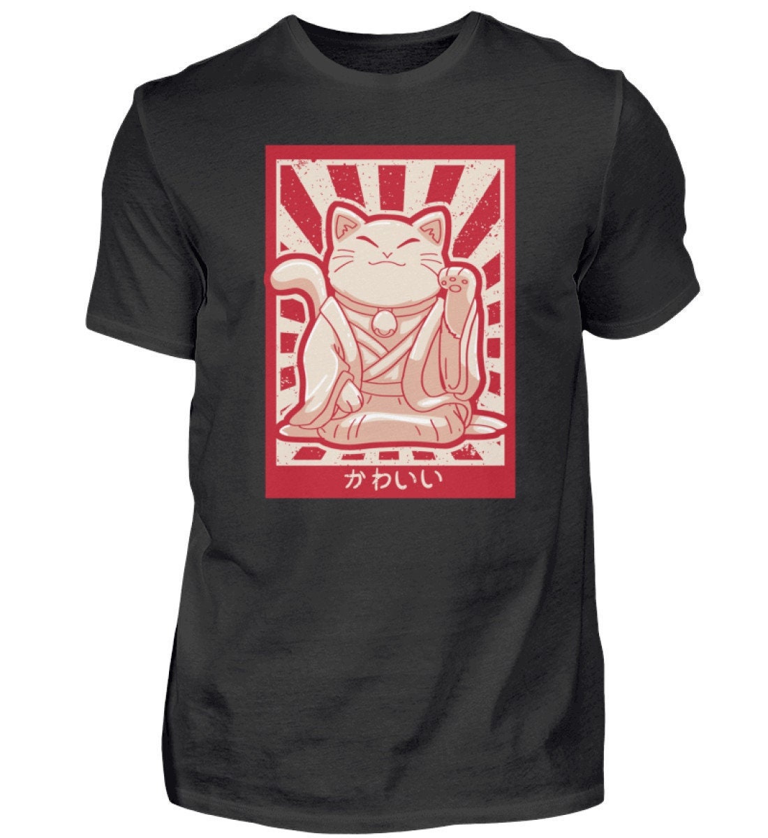 Anime Winke Katze - Herren Shirt Anime Winke Katze - Herren Shirt von TrashpandaInternet