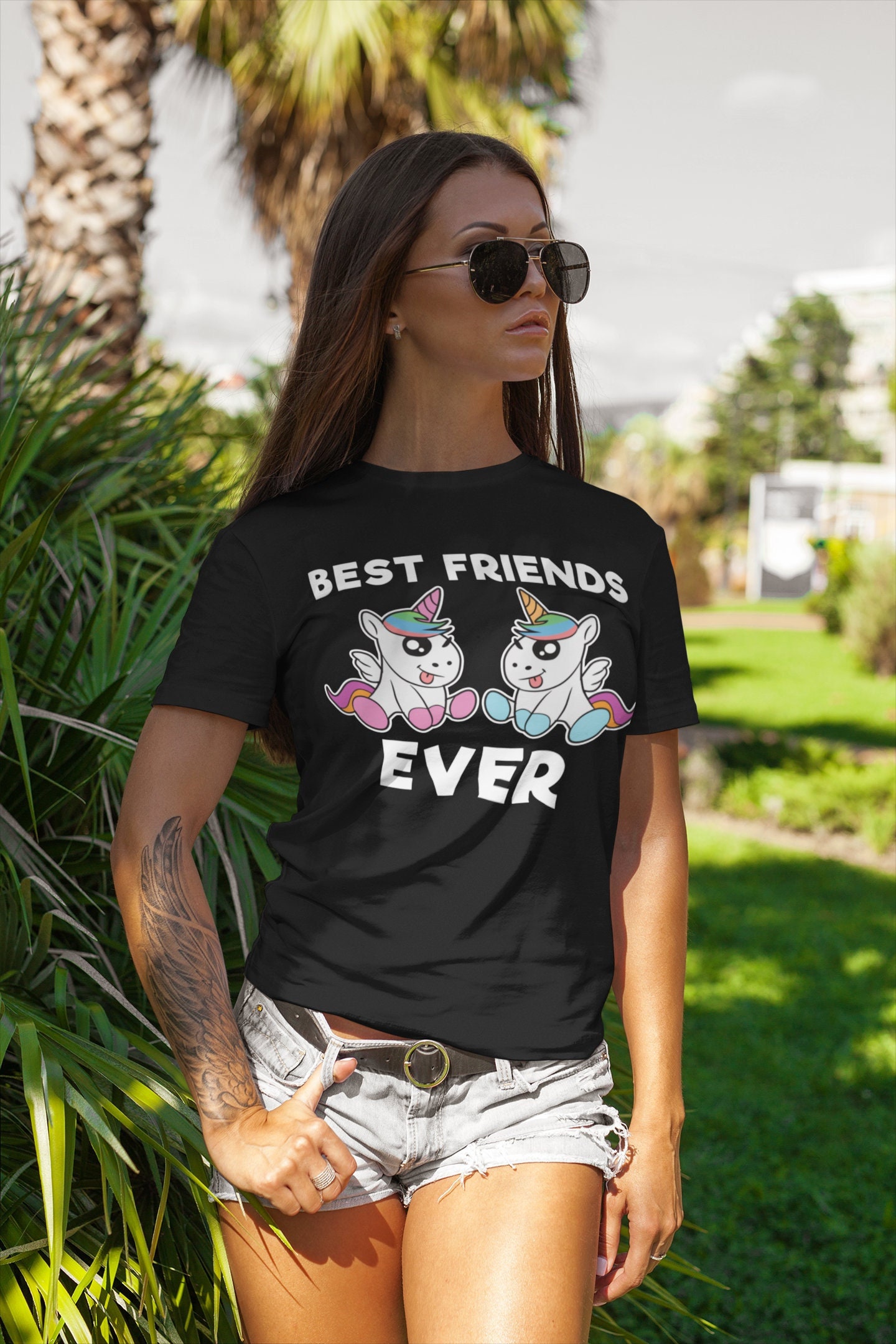 Einhorn Beste Freundinnen - Damenshirt Einhorn Beste Freundinnen - Damenshirt von TrashpandaInternet