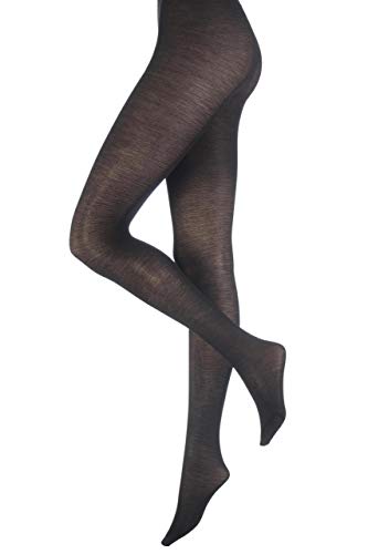 Trasparenze Damen 1 Paar Jennifer Merino Wolle Strumpfhosen in 7 Farben - Medium - Schwarz von Trasparenze