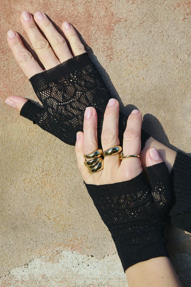 Trasparenze Armstulpen Trasparenze HAIL Netzstulpen nero onesize von Trasparenze