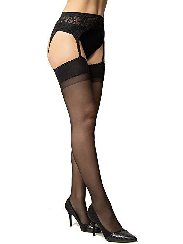 Trasparenze Strapsstrumpfhose BELLE EPOQUE Schwarz 3 (42/44) von Trasparenze Hosiery