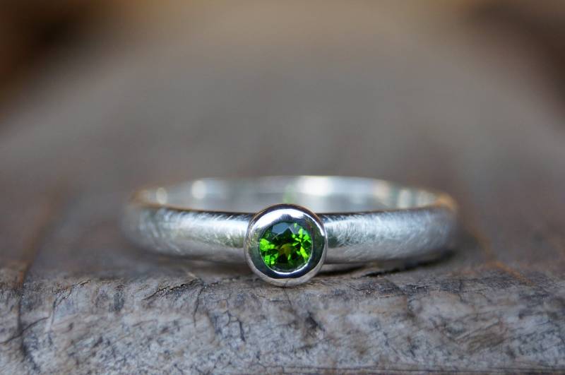 Partnerring Beisteckring Stapelring "Schlicht Und Edel" Silber, Tansanit von TrauRingSchmiede